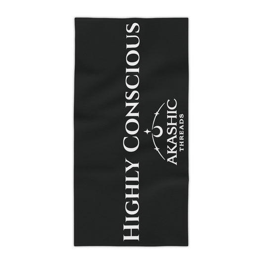 HIGHLY CONSCIOUS Black Beach Towel