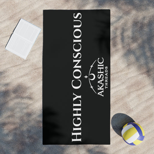 HIGHLY CONSCIOUS Black Beach Towel